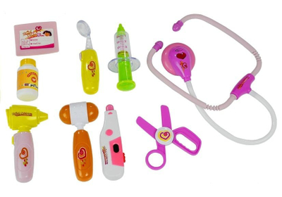 Set doktoreshe për lojë My Family Doctor, valixhe 25cm me aksesorë, bardh e kalltër