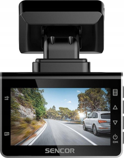 Камера за автомобил Sencor SCR 4600MR, Full HD, екран 2.44", црна
