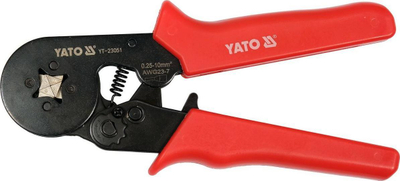 Presa krimpimi Yato YT-23051, për teh-vëthë kabllosh 0.25-10 mm², me dorezë plastike të kuqe