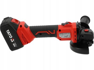 Mulli këndor Yato 18V, 125mm, 2x4.0Ah, i kuq e zi