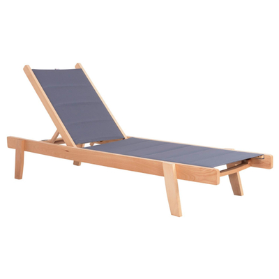 Karrige plazhi Milos prej hiri 204x65x31,5-92,5Hcm (HM10650.02), gri