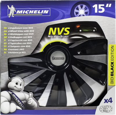 Kapakë rrote Michelin 009122, 15", set 4 copë, zi me argjend