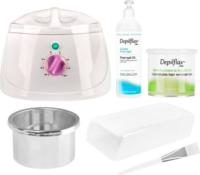 Set depilimi Activeshop Tulipan, ngrohës dylli, vaj pas depilimit, për lëkurë të ndjeshme