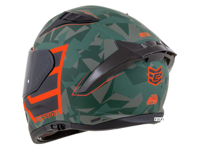 Helmetë integrale Cassida Aero ATCK, polikarbonat, homologim ECE 22.06, kamuflazh jeshile e zezë gri portokalli