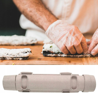 Formë sushi për role, plastike, tub cilindrik, bezhë