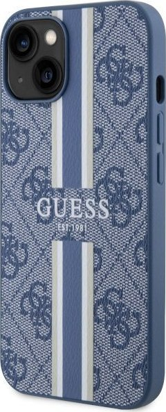 Mbulesë telefoni Guess 4G Printed Stripes MagSafe për iPhone 14 Plus, hardcase, blu