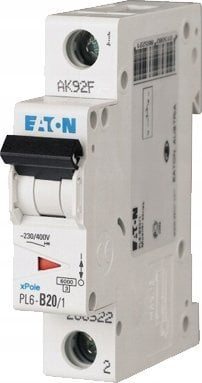 Ndarës qarku Eaton PL6 D20/1, 20A, 6kA, njëpolor