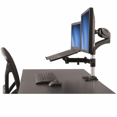 Krah monitori me mbajtëse laptopi StarTech, për tavolinë, 15-27", i zi