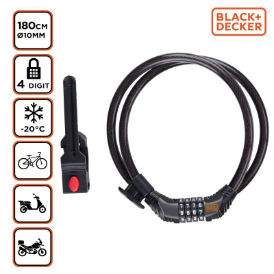 Dry biçiklete BLACK+DECKER, kabllo 180 cm, kombinim me 4 numra, i zi