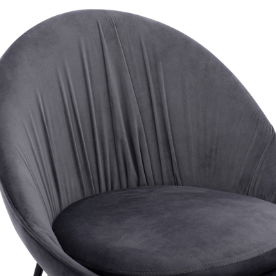 Karrige Kelsey HM8684.11, kadife gri, 59x63x84 cm, këmbë të zeza