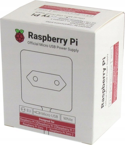 Adapter energjie zyrtar Raspberry Pi Micro USB, 12.5W 5.1V 2.5A, EU, i bardhë