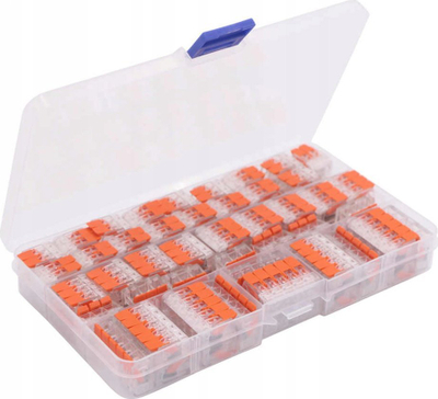Set lidhësa elektrikë të shpejtë Eurokomp E6079, 75 copë, për tela njëpërçues dhe shumëpërçues, shumëngjyrësh