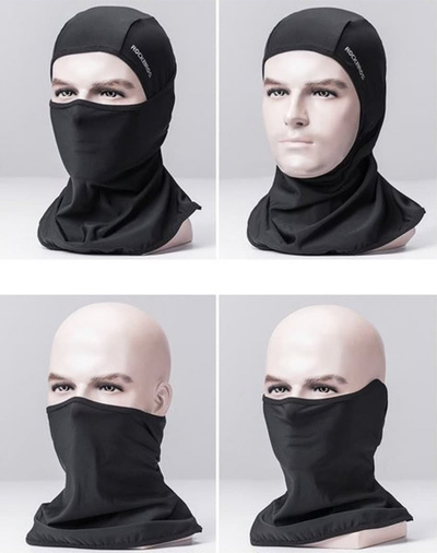 Maskë balaklava Rockbros Cycling, për disa përdorime, material që merr frymë, e zezë