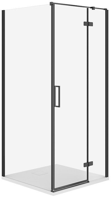 Kabinë dushi Cersanit City Set C531, 80x80x195 cm, me shtrat Tako Slim, profile të zeza