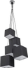 Lampë varëse Beliani Mesta Black, me 5 abazhurë katrorë, metal e tekstil, e zezë