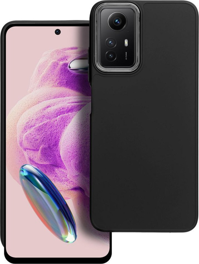 Mbulesë telefoni Frame për Xiaomi Redmi Note 12S, gomë TPU e butë, me mbrojtje kamere, e zezë