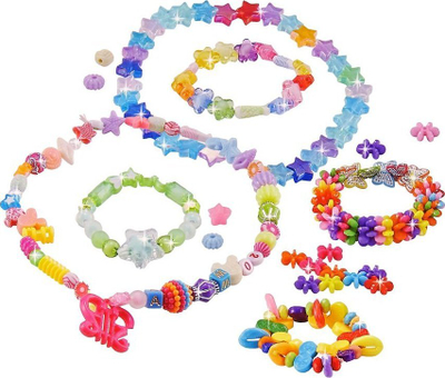 Byzylyk Jokomisiada COLORFUL pretty BEADS Z559, rruaza druri dhe plastike, shumëngjyrësh