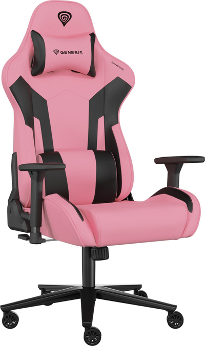Set karrige gaming Genesis Nitro 720 me tapet dyshemeje Tellur 500 Master of Camouflage, lëkurë sintetike, mbështetëse 3D, zi rozë