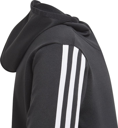 Bluzë sportive me kapuç Adidas B 3S FZ Jr GN1500, për kalamaj, me zinxhir, e zezë
