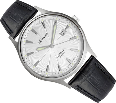 Orë dore për burra Adriatica A1171.4213Q, quartz, 10 ATM, rrip i zi