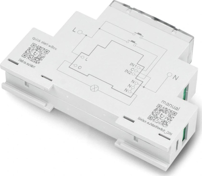 Ndërprerës inteligjent Wi Fi BleBox SWITCHBOX DIN, montim në shinë DIN, 230V AC, gri