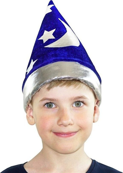 Kapelë magjistari Godan Wizard Hat, një masë e vetme, blu me yje argjendi