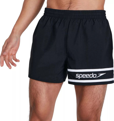 Shorc noti për burra Speedo Retro, 13", najlon i riciklum, zi me të bardha