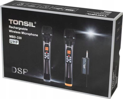 Mikrofonë pa tela Tonsil MBD 330, set 2 copë, UHF, të zinj