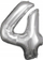 Balonë helium Amscan Super Shape, numri 4, 66x88cm, argjendtë