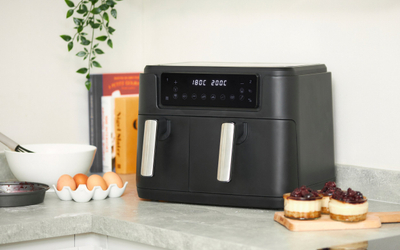 Fritezë me ajër Haden Air Fryer 9.5L, 2 kosha, ekran LED, e zezë
