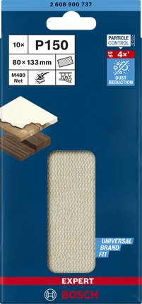 Fletë gërryese Bosch Expert M480, 80x133mm, granulim 150g, set 10 copë
