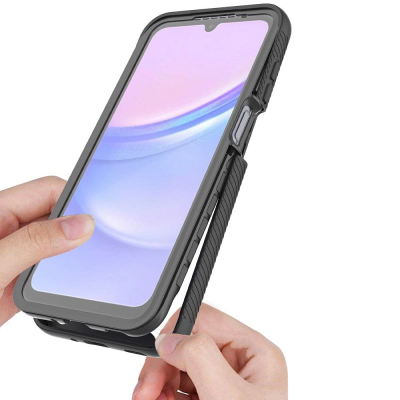 Mbrojtëse telefoni Tech-Protect DEFENSE360 për Galaxy A16 4G 5G, xham hibrid, dy pjesësh, e zezë