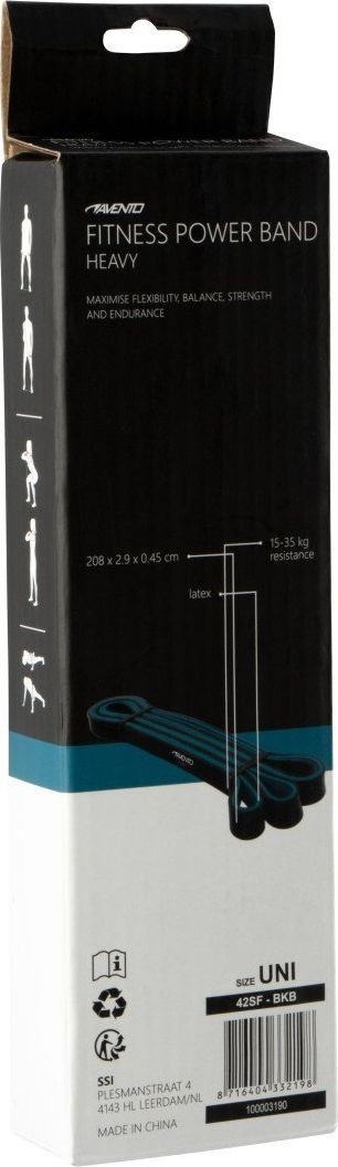 Shirit rezistence Avento Heavy, 15–35 kg, 208 cm, i zi me jeshile
