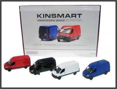 Lodër maket Mercedes Benz Sprinter Hipo, shkallë 1:48, metal, i bardhë