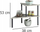 Raft kuzhine Kesper Shelving Rack, fibërboard FSC, kornizë metalike, gri e errët
