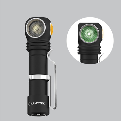Elektrik dore Armytek Wizard WG, dritë e bardhë edhe jeshile, i zi