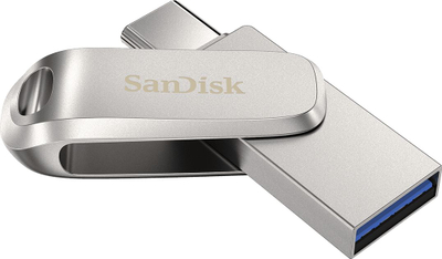 USB SanDisk Ultra Dual Drive Luxe, 512GB, me USB Type C edhe USB A, trup metalik