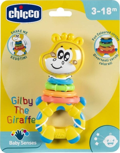 Lodër kërcitëse Chicco Giraffe Gilby, për foshnja, shumëngjyrëshe