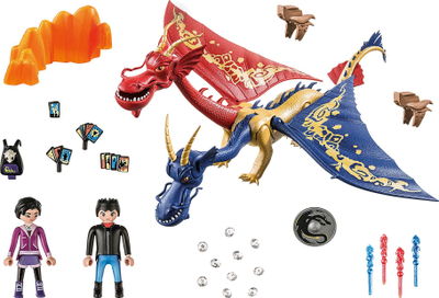 Set lodrash Playmobil Dragons The Nine Realms Wu &amp; Wei me Jun, 40 pjesë, shumëngjyrësh