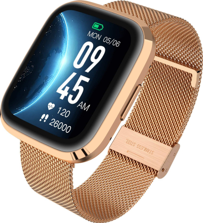 Smartwatch Garett GRC Style, ekran Amoled 1.7", IP68, ngjyrë ari