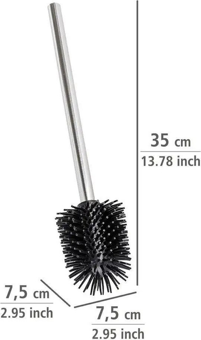 Furçë tualeti Wenko, silikon vetëpastrues, dorezë inoksi që zgjatet