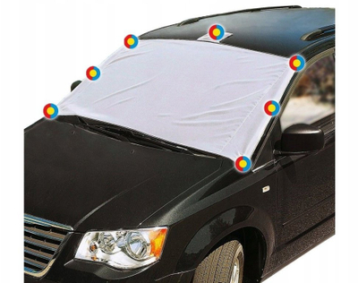 Mbulesë magnetike xhami për makinë, 7 magnetë, me çantë, e bardhë