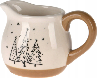 Ibrik qumështi Home Styling Collection, 9 cm, motiv bredhi Krishtlindje, qeramik