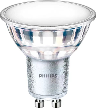 Llambë spot LED Philips PAR16 GU10, dritë e ngrohtë, flame, e bardhë