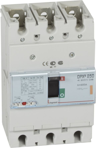 Ndërprerës magnetotermik Legrand DPX³ 250, 3P, 200A, 25kA