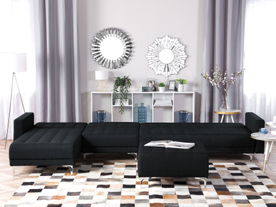 Divan këndor Beliani ABERDEEN, modular, bohet shtrat, gri grafit