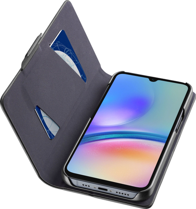 Këllëf librë Cellularline Book për Samsung Galaxy A05s 5G, me mbajtëse karte, i zi