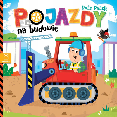 Libër puzzle edukativ Vehicles on the construction site, figura të mëdha, gjuhë polake