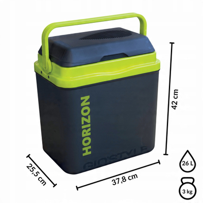 Frigorifer portabel Horizon 26L, 12V, për ftohje edhe ngrohje, gri
