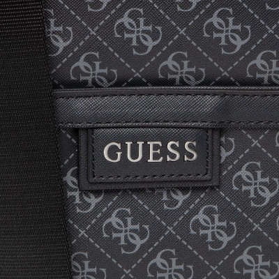 Çantë krahu Guess Dan Flat Top Zip, për meshkuj, e zezë